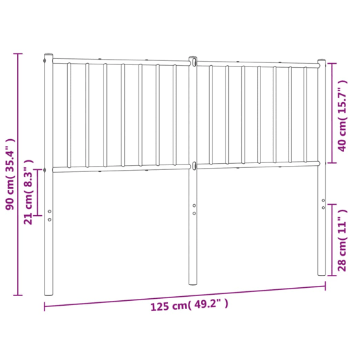 vidaXL Cabeceira de cama 120 cm metal branco vidaXL Cabeceira de cama 120 cm metal branco