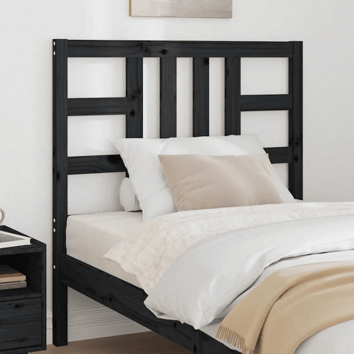 vidaXL Cabeceira de cama 96x4x100 cm pinho maciço preto vidaXL Cabeceira de cama 96x4x100 cm pinho maciço preto