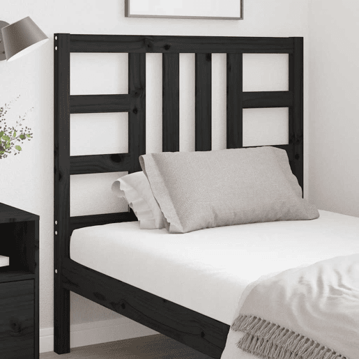 vidaXL Cabeceira de cama 96x4x100 cm pinho maciço preto vidaXL Cabeceira de cama 96x4x100 cm pinho maciço preto