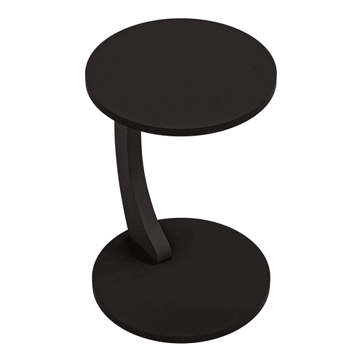 Mesa de apoio Holeby com 4 rodízios aglomerado 56 x Ø 38 cm - Preto mate en.casa