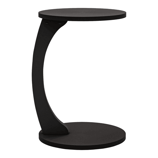 Mesa de apoio Holeby com 4 rodízios aglomerado 56 x Ø 38 cm - Preto mate en.casa