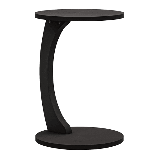 Mesa de apoio Holeby com 4 rodízios aglomerado 56 x Ø 38 cm - Preto mate en.casa