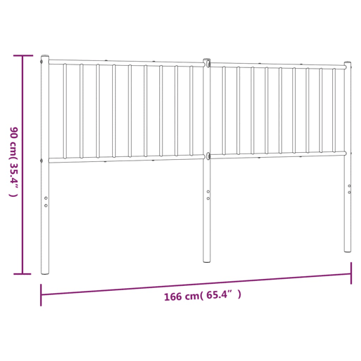 vidaXL Cabeceira de cama 160 cm metal branco vidaXL Cabeceira de cama 160 cm metal branco