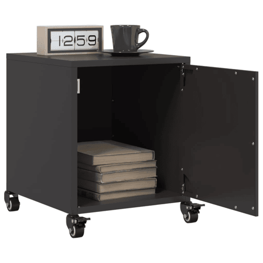 vidaXL Mesas de cabeceira 2 pcs 36x39x43,5 cm aço preto vidaXL Mesas de cabeceira 2 pcs 36x39x43,5 cm aço preto