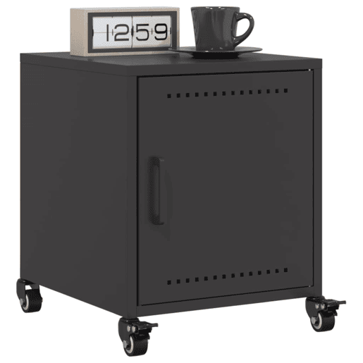 vidaXL Mesas de cabeceira 2 pcs 36x39x43,5 cm aço preto vidaXL Mesas de cabeceira 2 pcs 36x39x43,5 cm aço preto