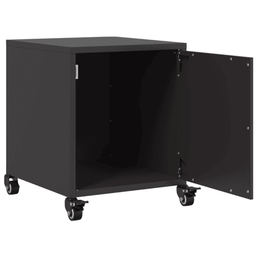vidaXL Mesas de cabeceira 2 pcs 36x39x43,5 cm aço preto vidaXL Mesas de cabeceira 2 pcs 36x39x43,5 cm aço preto