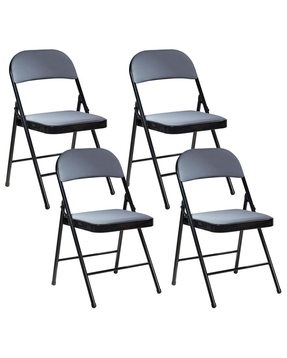 Beliani Silla de comedor SPARKS Gris Oscuro