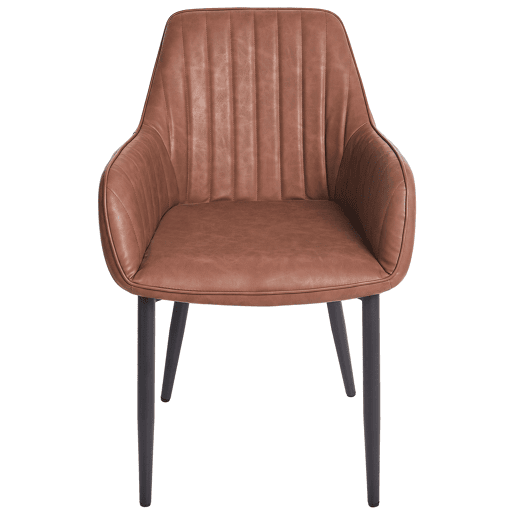 Conjunto de 2 cadeiras de jantar WELLSTON Pele sintética Castanho
