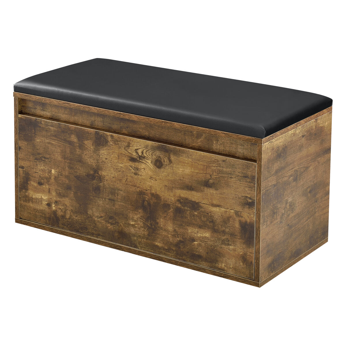 Banco zapatero degerfors con cajón 80x39x45 cm - roble oscuro/negro [en.casa]