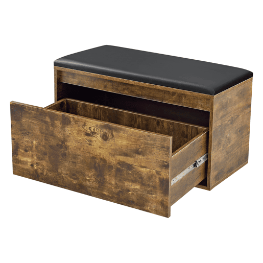 Bancada para sapateira Degerfors com gaveta 80x39x45 cm - Carvalho escuroPreto en.casa