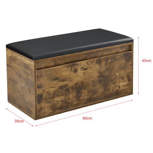 Bancada para sapateira Degerfors com gaveta 80x39x45 cm - Carvalho escuroPreto en.casa