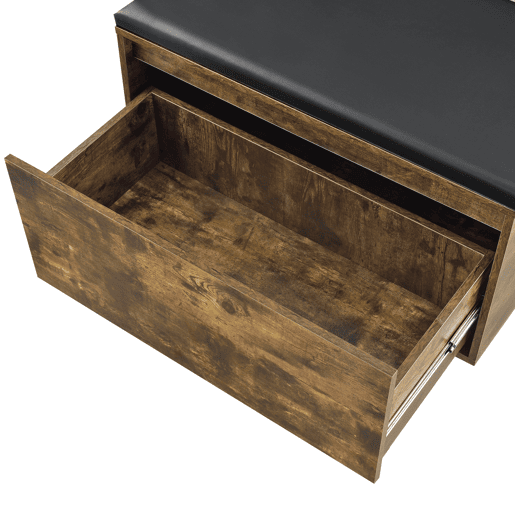 Bancada para sapateira Degerfors com gaveta 80x39x45 cm - Carvalho escuroPreto en.casa