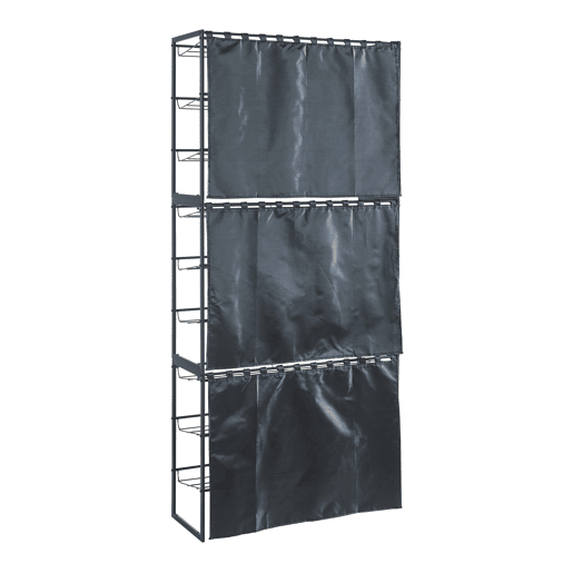 Conjunto de 3 sapateiras Sel com cortina - Preto en.casa