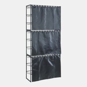 Conjunto de 3 sapateiras Sel com cortina - Preto en.casa