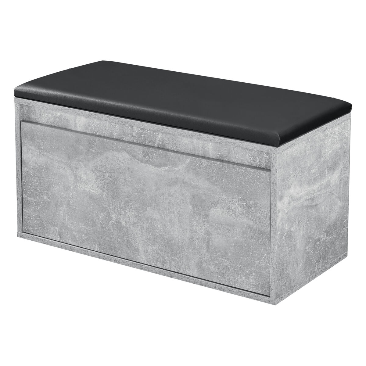Banco zapatero degerfors con cajón 80x39x45 cm - efecto hormigón/negro [en.casa]