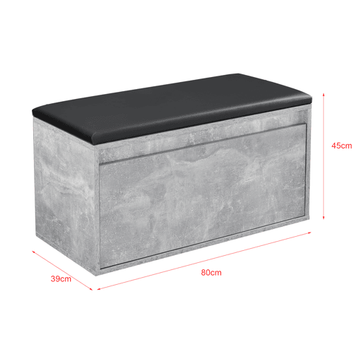 Bancada para sapateira Degerfors com gaveta 80x39x45 cm - Efeito betãopreto en.casa