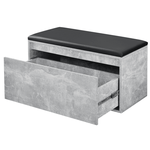 Bancada para sapateira Degerfors com gaveta 80x39x45 cm - Efeito betãopreto en.casa