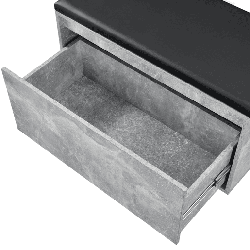Bancada para sapateira Degerfors com gaveta 80x39x45 cm - Efeito betãopreto en.casa