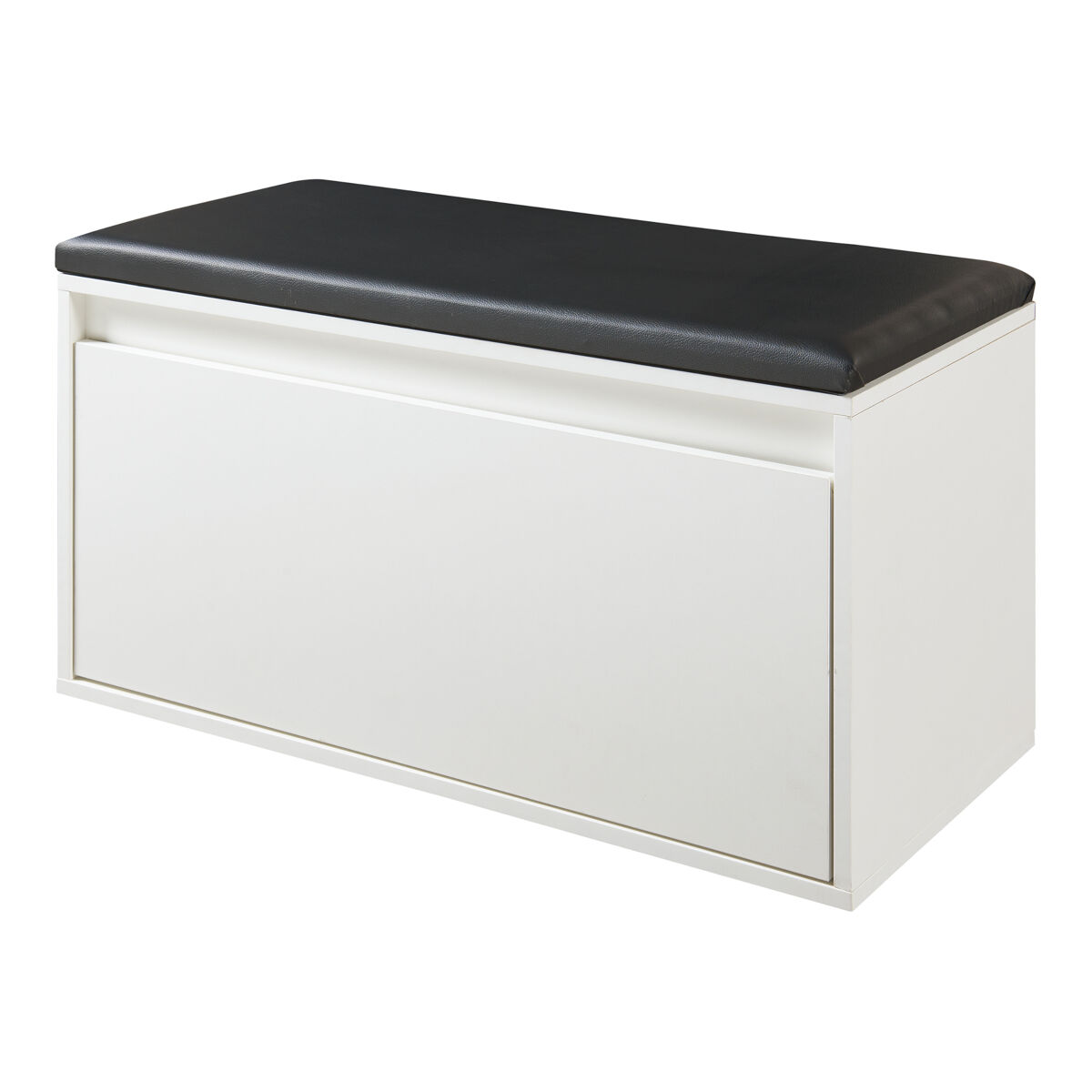 Banco zapatero degerfors con cajón 80x39x45 cm - blanco/negro [en.casa]