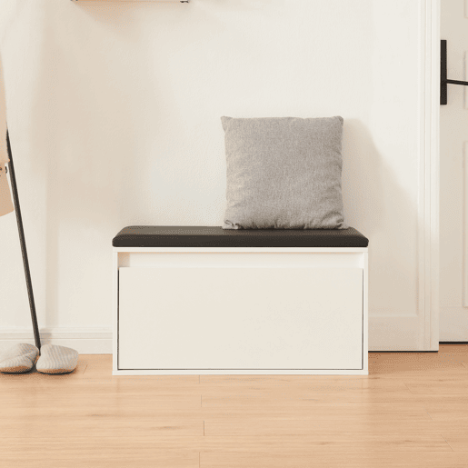 Sapateira Degerfors com gaveta 80x39x45 cm - BrancoPreto en.casa