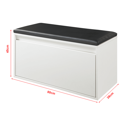 Sapateira Degerfors com gaveta 80x39x45 cm - BrancoPreto en.casa