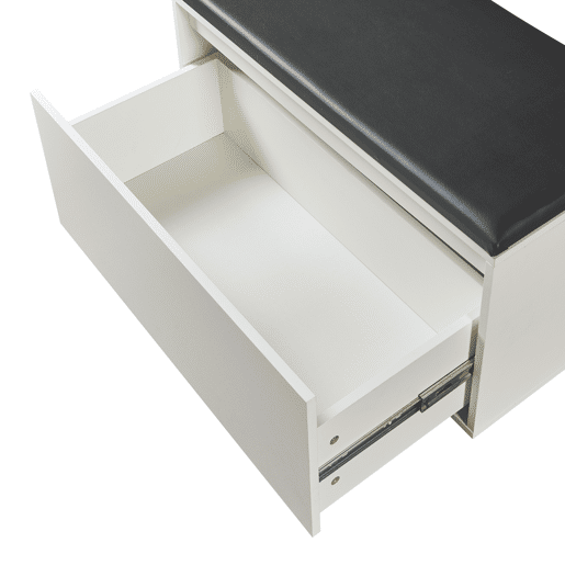 Sapateira Degerfors com gaveta 80x39x45 cm - BrancoPreto en.casa