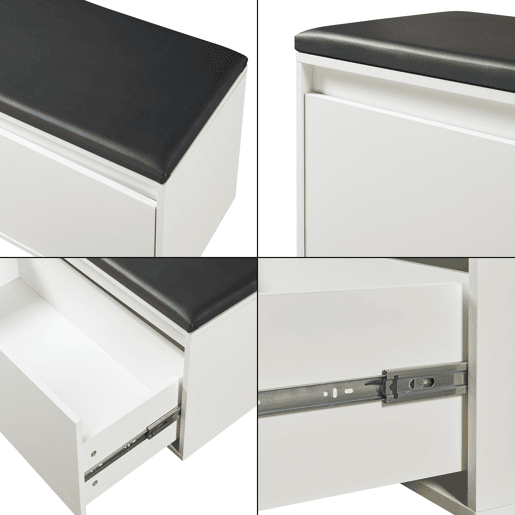 Sapateira Degerfors com gaveta 80x39x45 cm - BrancoPreto en.casa