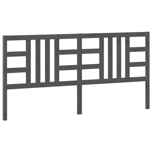 vidaXL Cabeceira de cama 206x4x100 cm pinho maciço cinzento