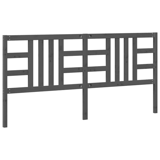 vidaXL Cabeceira de cama 206x4x100 cm pinho maciço cinzento