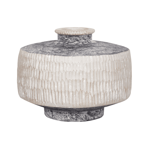Jarro de flores DEKSATI Cerâmica 32 cm Creme