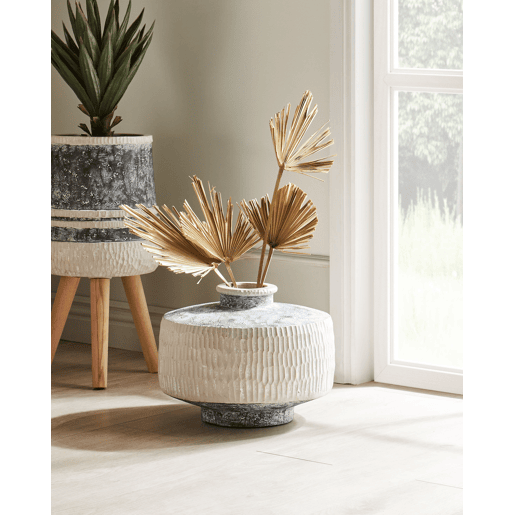 Jarro de flores DEKSATI Cerâmica 32 cm Creme