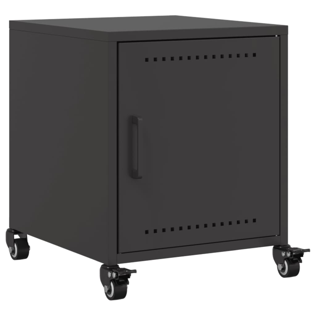 Vidaxl mesita de noche acero negra 36x39x43,5 cm