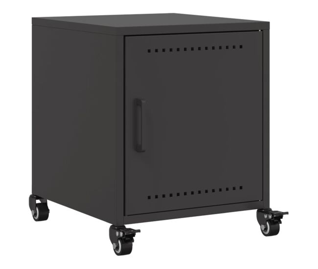 Vidaxl mesita de noche acero negra 36x39x43,5 cm