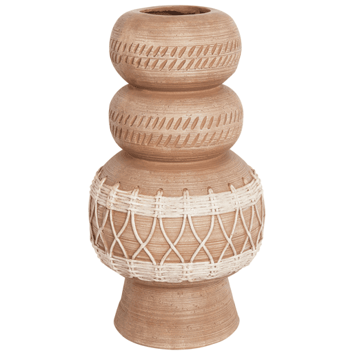Jarro de flores ALMIROS Cerâmica 51 cm Castanho claro
