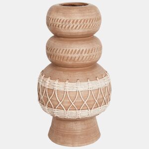 Jarro de flores ALMIROS Cerâmica 51 cm Castanho claro