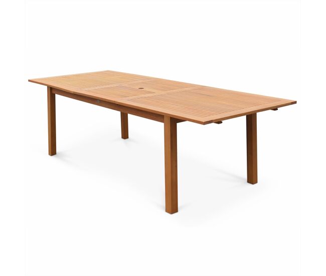 Mesa de jardín de madera extensible, 8-10 plazas madera - 240x100x75 cm
