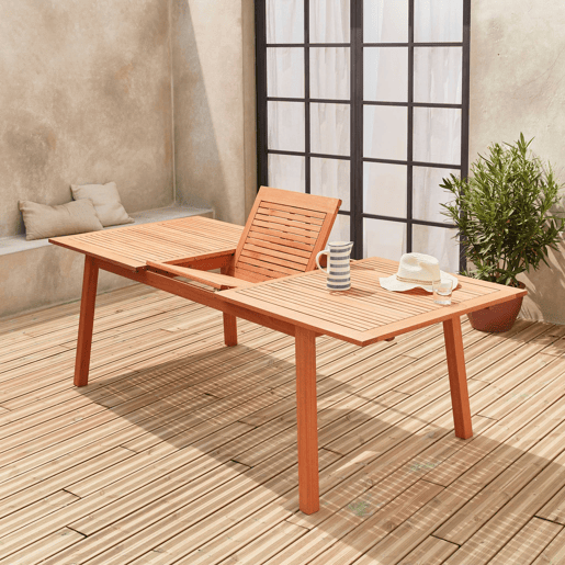 Mesa de jardim em madeira com capacidade 8 a 10 pessoas, Almeria 240cm, Madeira, 240x100x75 cm