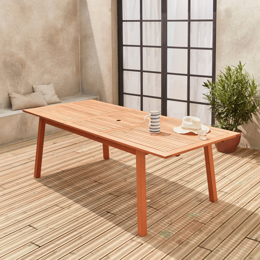 Mesa de jardim em madeira com capacidade 8 a 10 pessoas, Almeria 240cm, Madeira, 240x100x75 cm