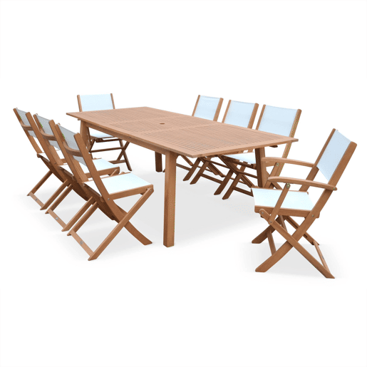 Mesa de jardim em madeira com capacidade 8 a 10 pessoas, Almeria 240cm, Madeira, 240x100x75 cm