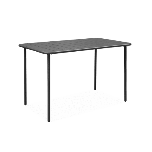Mesa de jardim metálica de 4 lugares, Amelia 120cm, Antracite, 120x70x72.5 cm