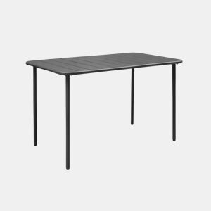 Mesa de jardim metálica de 4 lugares, Amelia 120cm, Antracite, 120x70x72.5 cm