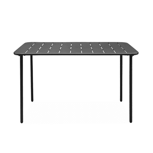 Mesa de jardim metálica de 4 lugares, Amelia 120cm, Antracite, 120x70x72.5 cm