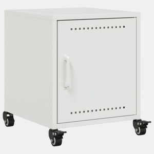 vidaXL Mesa de cabeceira 36x39x43,5 cm aço branco