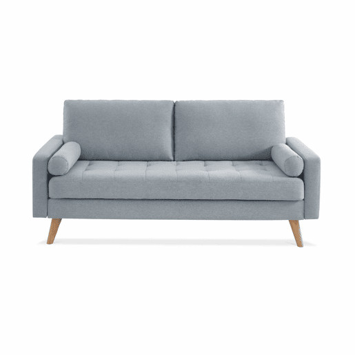 Sofá de estilo escandinavo em tecido simple, 3 lugares, Ivar, Cinza Claro, 177x85.5x69.5 cm