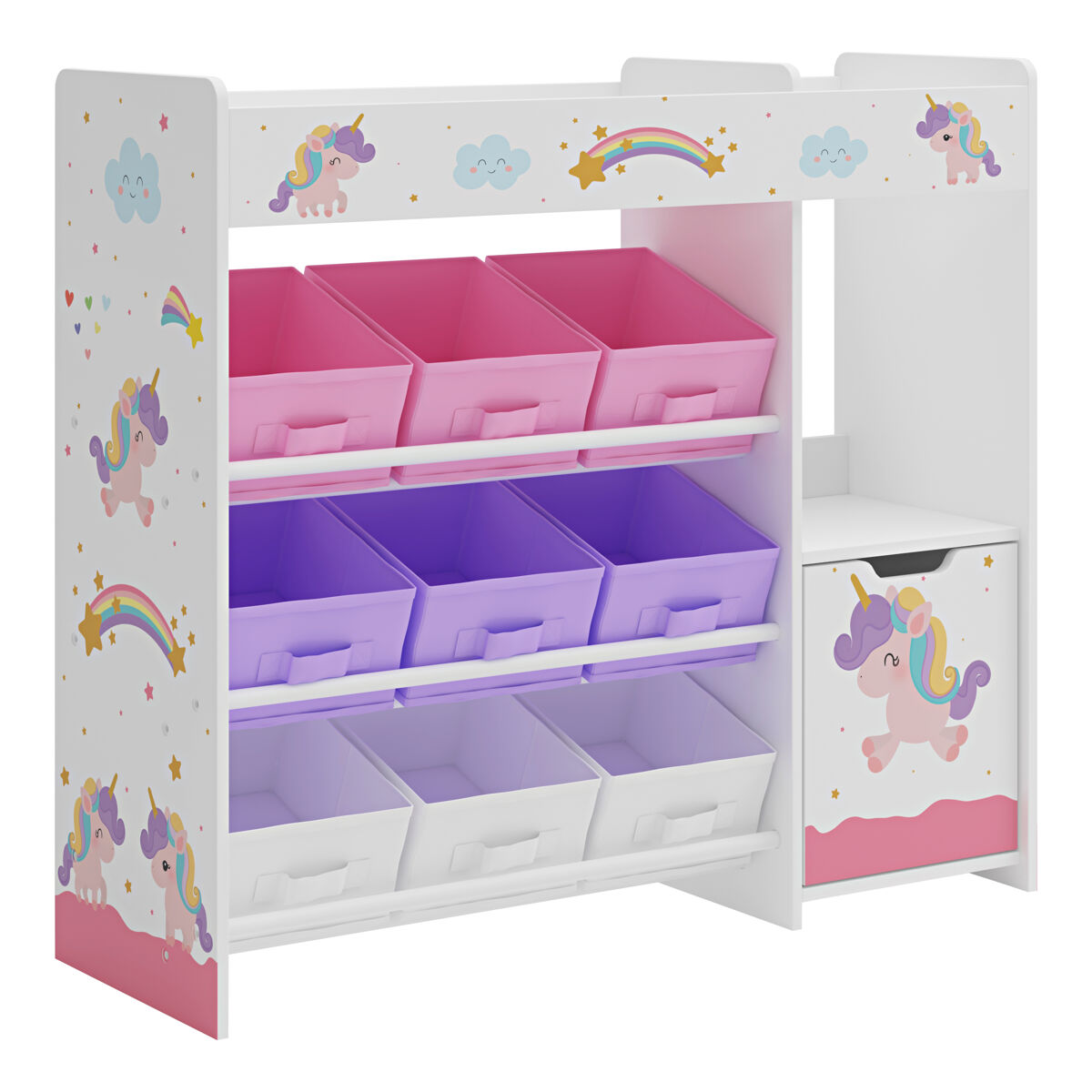 Estantería infantil søndreland 80x90x30 cm - motivo de unicornio [en.casa]
