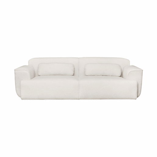 Sofá de 3 lugares em tecido boucle, Wallas boucle, Creme, 231x97x75 cm