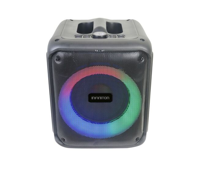 Altavoz portátil party eq07 70w con luz led bluetooth negro 34x28 cm