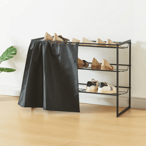 Sapateira Sel com cortina - Preto en.casa