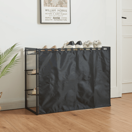 Sapateira Sel com cortina - Preto en.casa