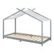 Cama para niños Brome Forma casita con techo pino 206x96 Cama para niños Brome Forma casita con techo pino 206x96 Blanco